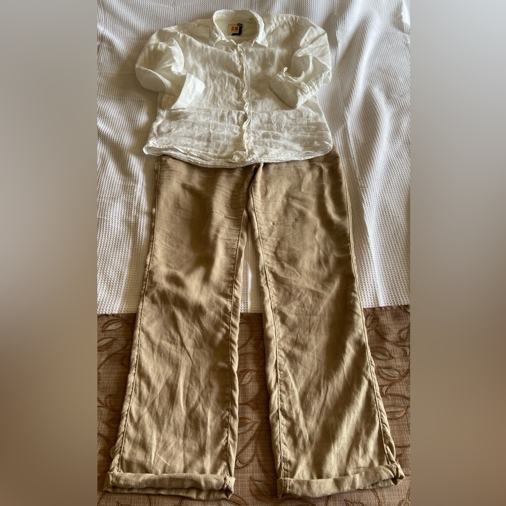 Men’s Boss Orange beach linen 2 piece outfit suit